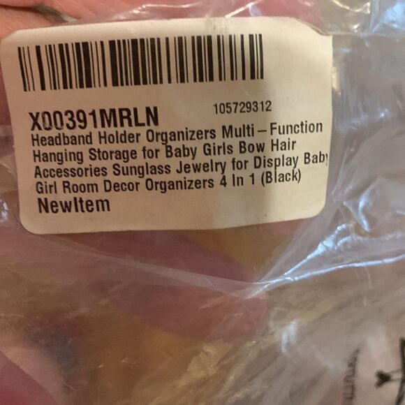 Jewelry/headband door/wall organizer. Gray felt 56" (without hanger) X 13" - Picture 9 of 13